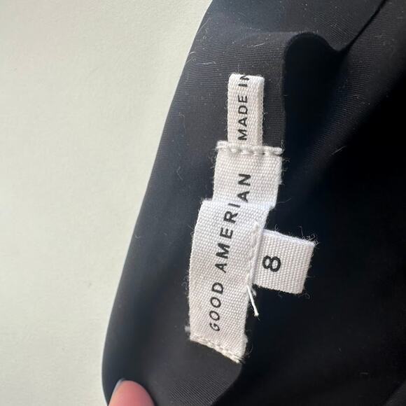 NWT Good American Womens Black Scuba Funnel Neck Bodysuit Size 8 (5XL) GB0354 - Picture 8 of 10